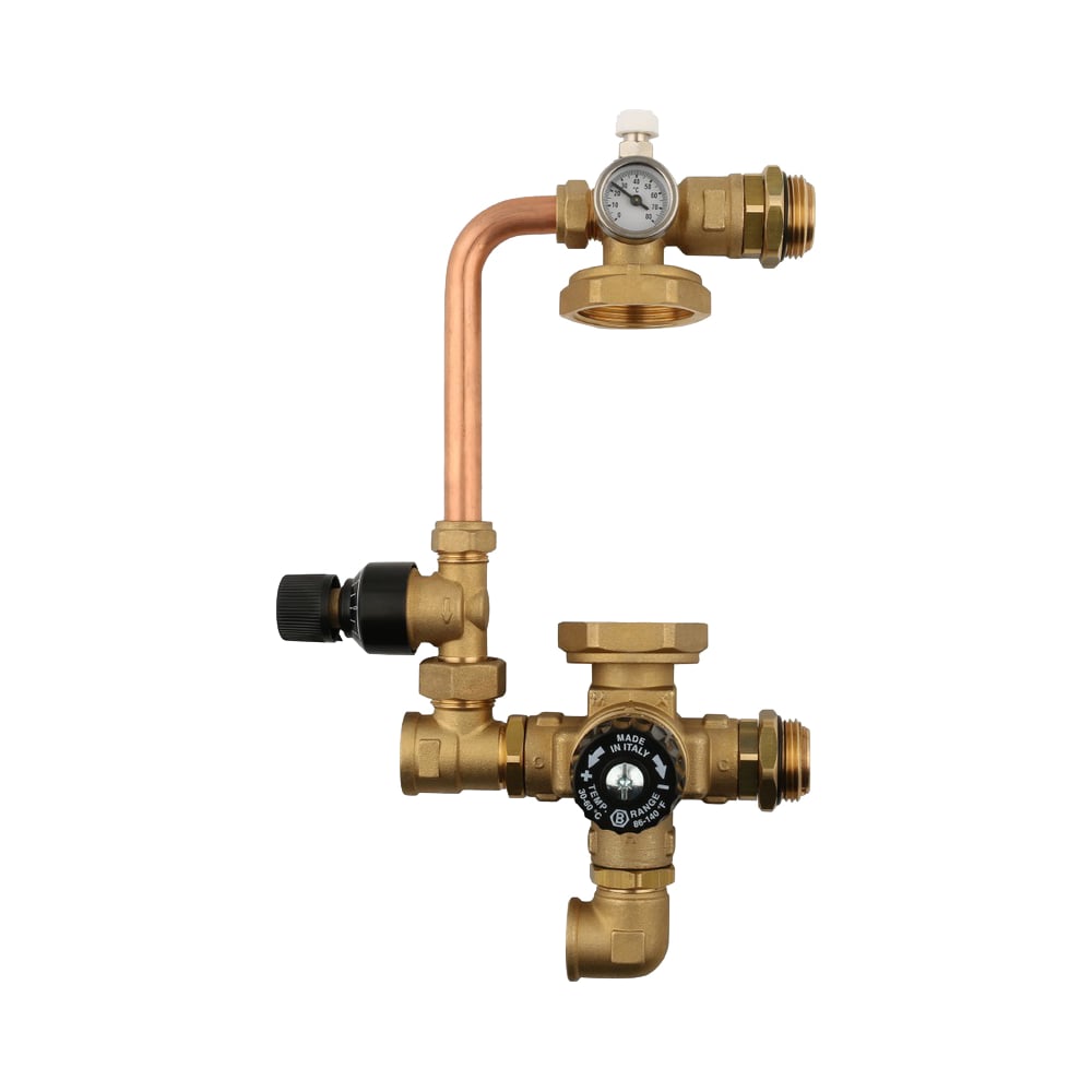 Насосно-смесительный узел STOUT с термостатическим клапаном и байпасом ...