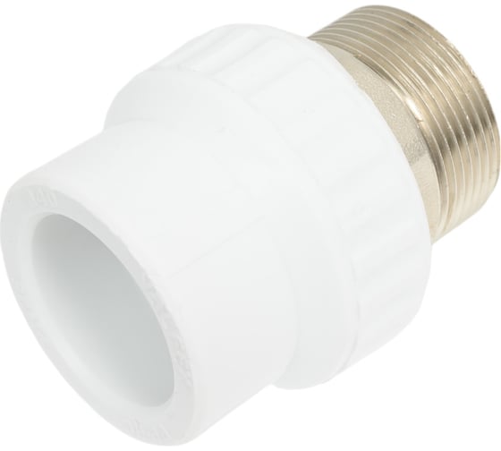 Переходная муфта Valfex с наружной резьбой 40x1 1/2" под ключ (24/6) белая 10135240