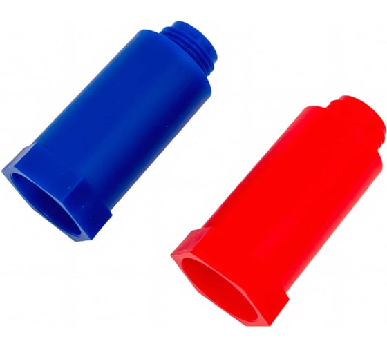 Набор цветных удлиненных заглушек Valfex 1/2'' (комплект 2 шт.) (100/1) (синий/красный) 10192020