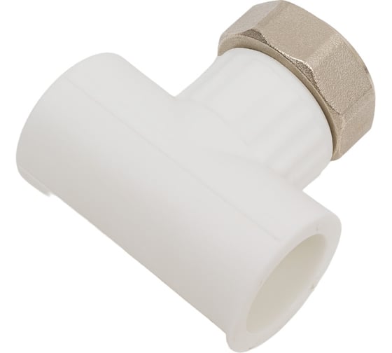 Тройник комбинированный с накидной гайкой Valfex 25x1"х25 (60/15) белый 10140125
