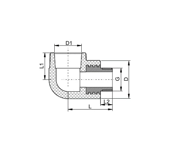 Комбинированный угольник VALFEX PP-R белый, 20х3/4 дюйма НР 10126220 127-0593