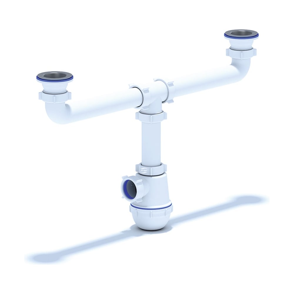 Сифон для мойки АНИ Пласт две чаши, бутылочный, 1 1/2 дюйма x 40 мм ...