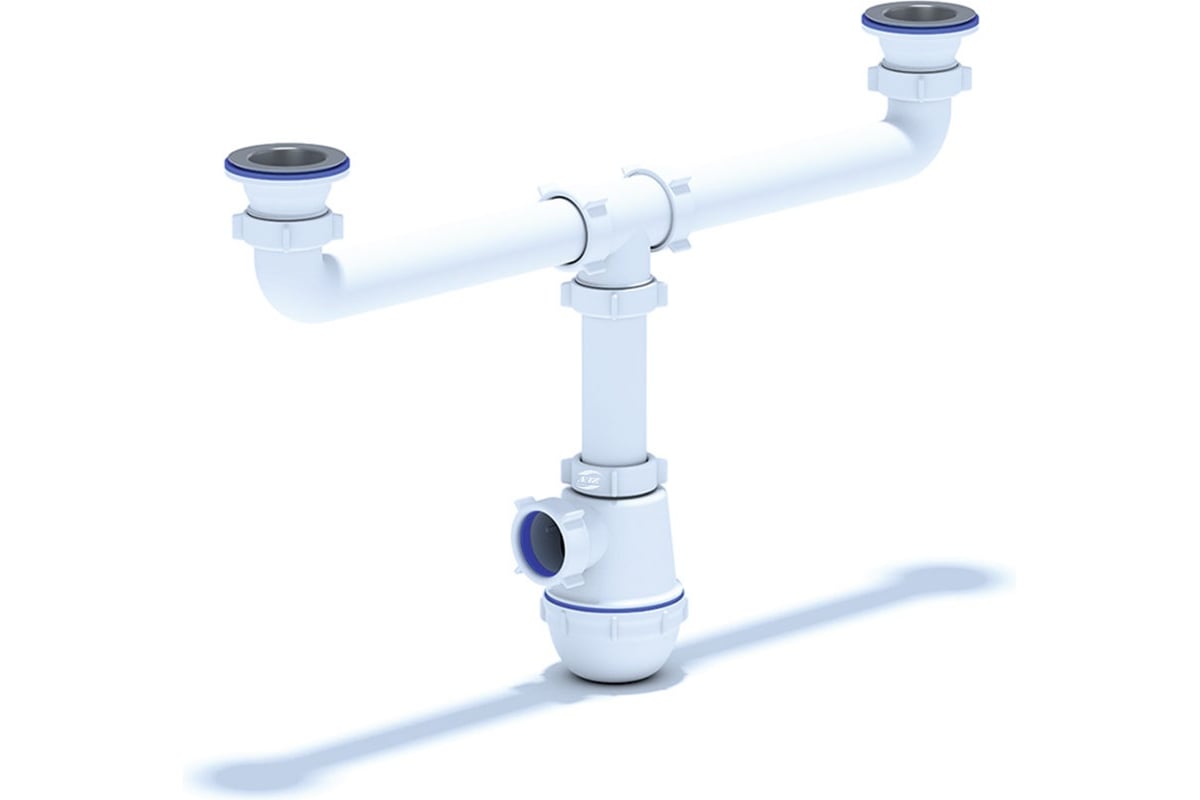 Сифон для мойки АНИ Пласт две чаши, бутылочный, 1 1/2 дюйма x 40 мм ...