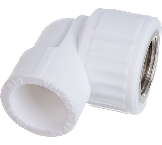 Комбинированный угольник VALFEX PP-R белый, 20х1/2 дюйма ВР 10125020 127-0586