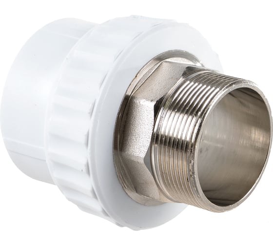 Комбинированная муфта VALFEX PP-R белая, под ключ, 63х2 дюйма НР 10135063 127-0254