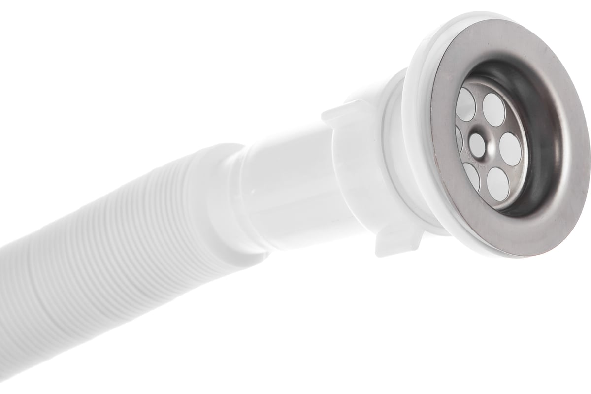 Сифон мойки гофрированный АНИ Пласт 1 1/2 дюйма x 40/50 мм, нержавеющая ...