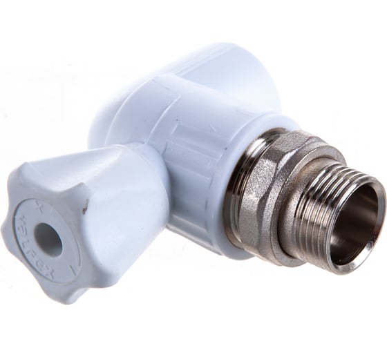 Шаровый кран VALFEX PP-R белый, 25х3/4 дюйма НР, угловой для радиатора 10148025 007-7678
