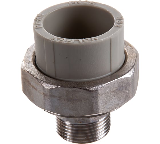 Комбинированная муфта VALFEX PP-R серая, разъем 32х3/4 дюйма НР 10156220Г 127-0347