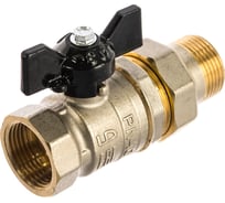 Шаровый кран LD-PRIDE с полусгоном американкой, 3/4", бант ИС.081091
