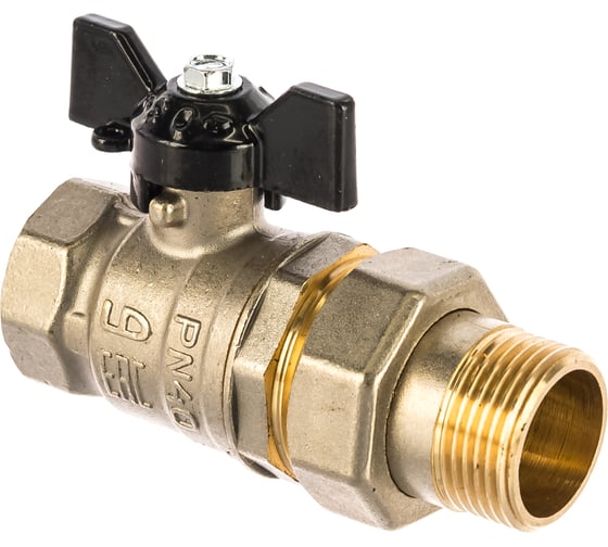 Шаровый кран LD-PRIDE с полусгоном американкой, 3/4", бант ИС.081091