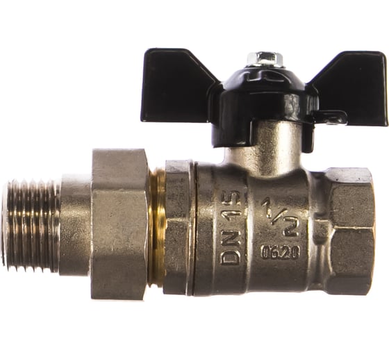 Шаровый кран LD-PRIDE с полусгоном американкой, 1/2", бант ИС.081090