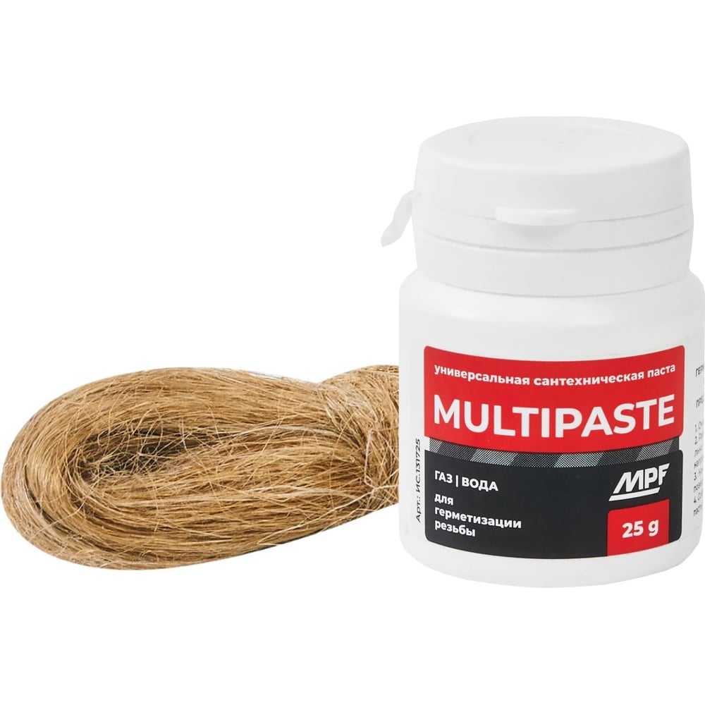 Комплект MasterProf паста уплотнительная MULTIPASTE + лён Premium ИС