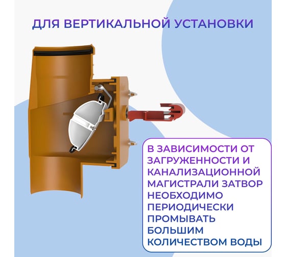 Обратный клапан Татполимер ПП 110 кирп. для вертикальной установки (с заслонкой из нержавеющей стали) ТП-85.100.В 55978
