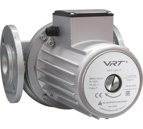 Насос циркуляционный VRT VR.F.3.40-17 с фланцевым соединием, 380 В, 0.75 кВт, 17 м, 18.6 куб/ч, с фланцами 552704