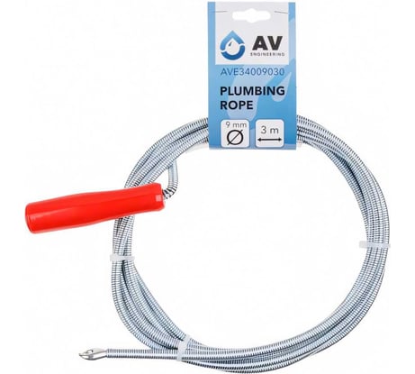 Трос сантехнический пружинный AV Engineering ф 9 мм, длина 3 м AVE34009030