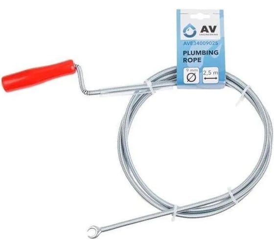Трос сантехнический пружинный AV Engineering ф 9 мм, длина 3 м AVE34009030