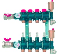 Модульный коллектор COMAP 1" 5 петель, с шаровыми кранами, воздухоотводчиками, петли 3/4" НР C321013001
