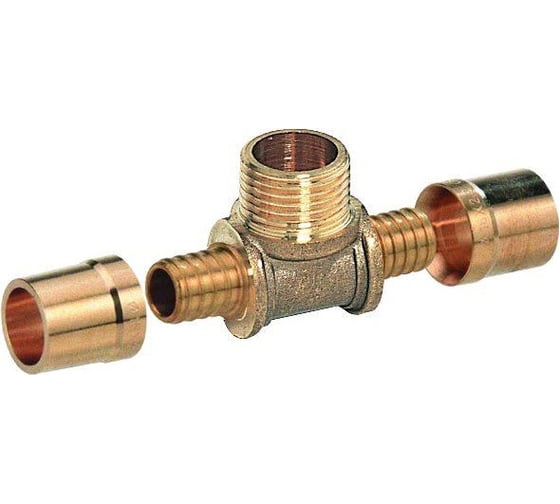 Тройник COMAP PEXY Max с наружной резьбой латунь 25x3.4-1"-25x3.4 PGM4075 1