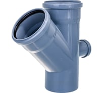 Канализационная одноплоскостная крестовина 110/110/50, 45 градусов, серый 19203