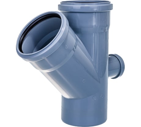 Канализационная одноплоскостная крестовина 110/110/50, 45 градусов, серый 19203