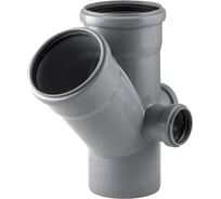Канализационная крестовина RTP с выходом вперед на 45 градусов, 110/110/50/50, 50/50 п+т серая 36535