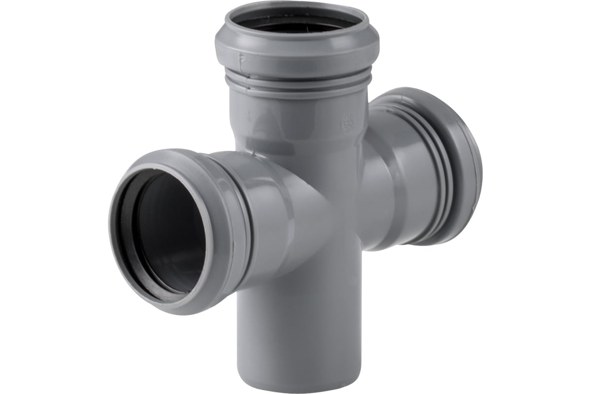 Канализационная одноплоскостная крестовина 50/50/50, 87 градусов, серый ...