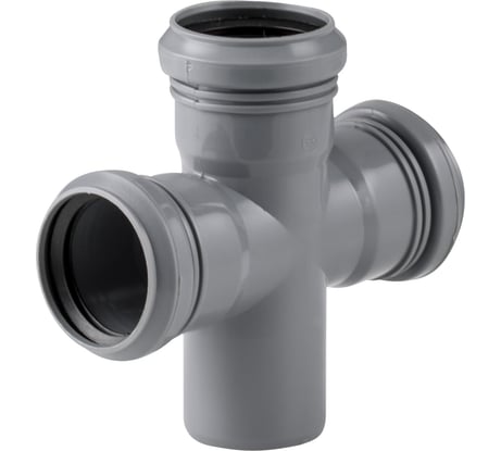 Канализационная одноплоскостная крестовина 50/50/50, 87 градусов, серый 36527