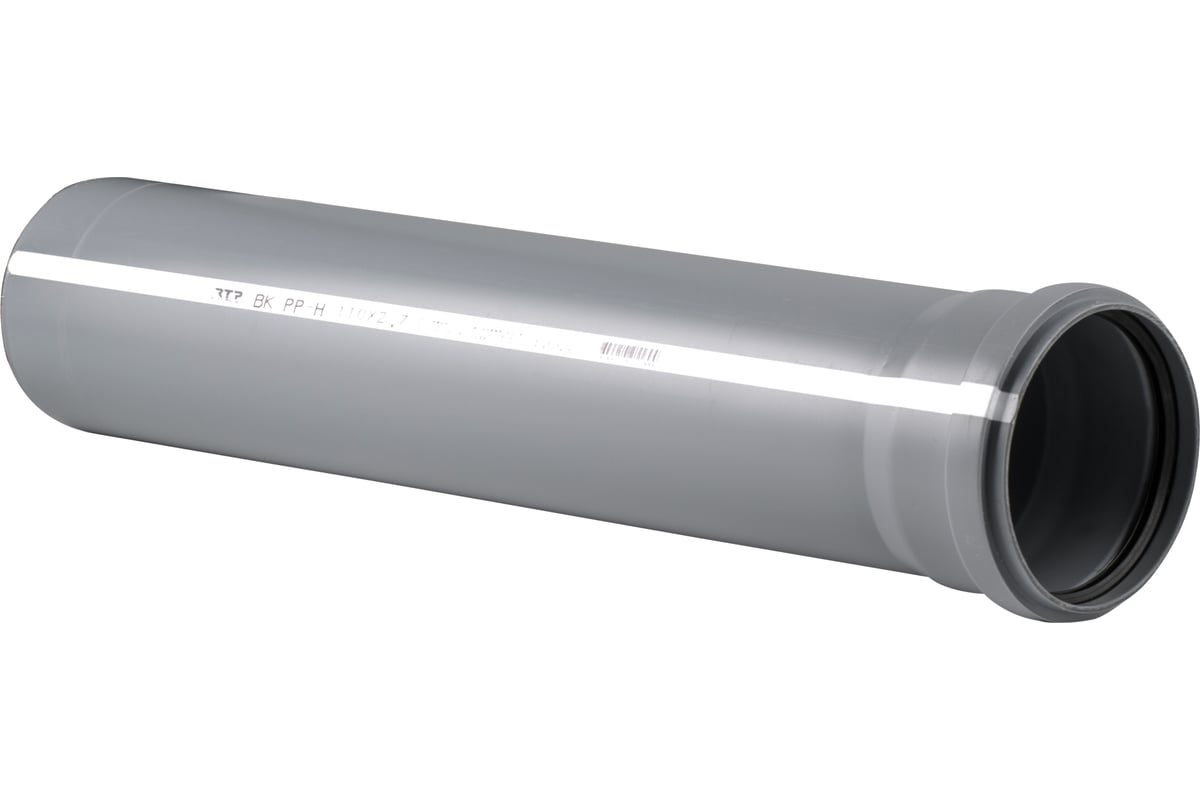 Труба RTP ПП, Д 110 мм, толщина стенки 2,7 мм, L 3000 мм, серая 11186 ...