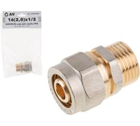 Ниппель AV Engineering 16(2.0)х1/2 нар. для трубы PEX AVE309004