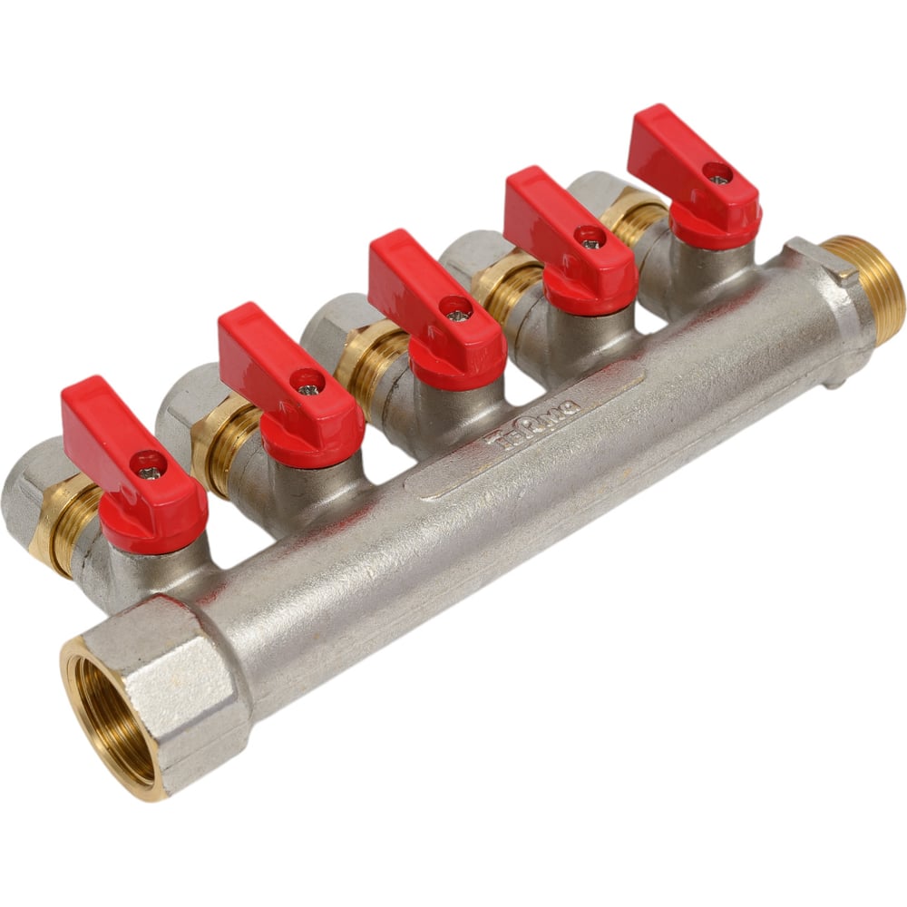 Коллектор для металлопластиковой трубы Terma 3/4"в/н с 5-ю шаровыми ...