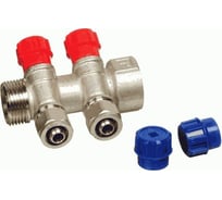 Коллектор для металлопластиковой трубы Terma 1 г/ш с 2-мя вент.кранами, конус 16 мм (14182) 89376