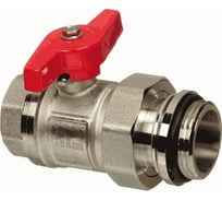 Кран шаровый с американкой для коллектора Terma красная ручка 1" (33502) 89081