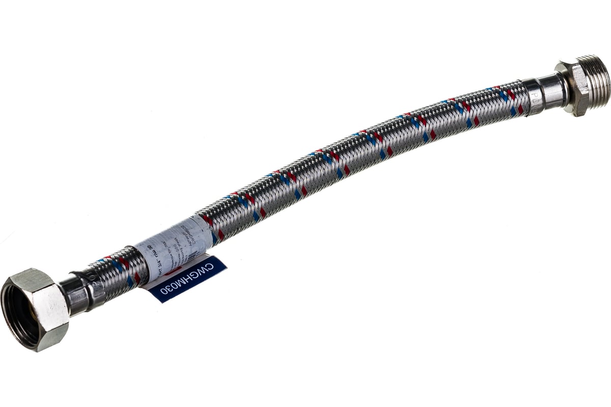 Подводка для воды СТМ ГИГАНТ 3/4\", гайка-штуцер, 30 cм CWGHM030 ...