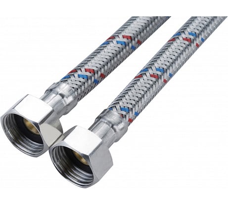 Подводка для воды СТМ сталь, 1/2", гайка-гайка, 60 cм CWFHF060