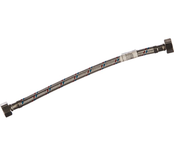 Подводка для воды СТМ сталь, 1/2", гайка-гайка, 30 cм CWFHF030