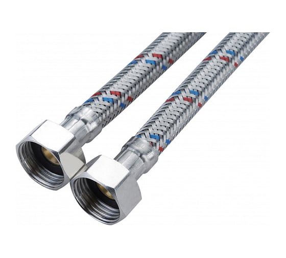 Подводка для воды СТМ сталь, 1/2", гайка-гайка, 180 cм CWFHF180 1