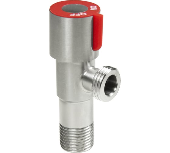 Кран для бытовых приборов СТМ угловой 1/2"х1/2" ш/ш с отражат. нерж. сталь CASB1212