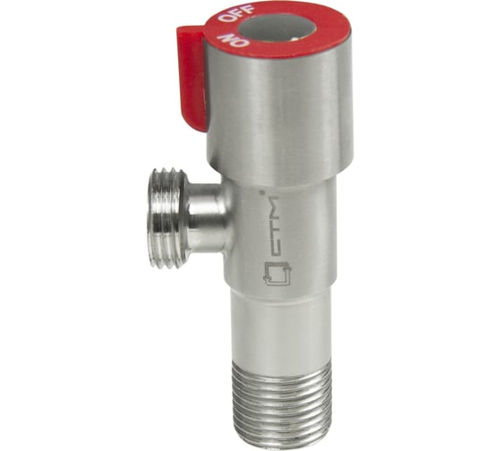 Кран для бытовых приборов СТМ угловой 1/2"х1/2" ш/ш с отражат. нерж. сталь CASB1212