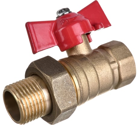 Шаровой кран для воды ОПТИМА 1/2" с накидной гайкой бабочка SOAFM012