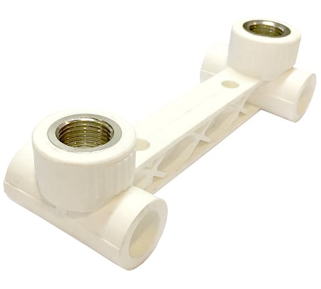 Тройник СТМ PP-R двойной комбинированный, с креплением внутренняя резьба DN 20х1/2 ПЛАСТ CPTD2012