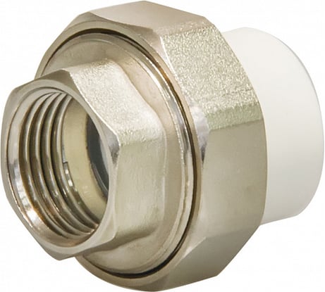 Комбинированная муфта СТМ ПЛАСТ PP-R, разъемная, с внутренней резьбой, DN 20х1/2" CPRF2012