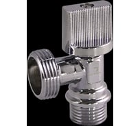 Шаровой угловой кран для бытовых приборов СТМ 1/2х3/4", ш/ш, c отражателем бабочка, хром CAMV1234
