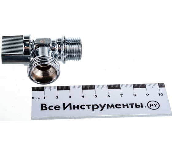 Шаровой угловой кран для бытовых приборов СТМ 1/2х3/4", ш/ш, c отражателем бабочка, хром CAMV1234