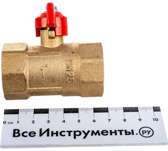 Шаровой кран ГАЛЛОП латунный, ПРАКТИК 130 Ду 25, Ру 16, м/м бабочка 103256 107-5781