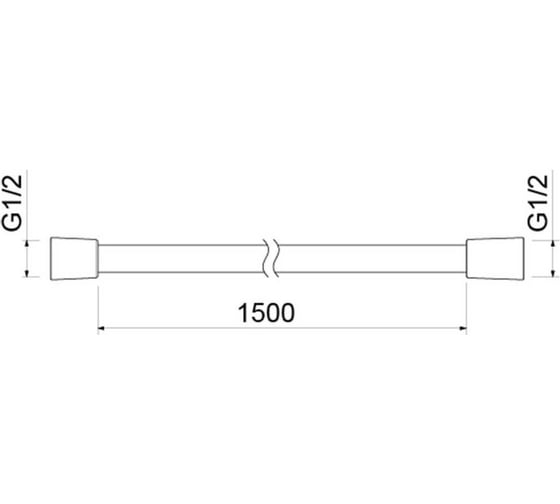 Шланг для душа AQUATEK 150 см ПВХ, матовый черный AQ2106MB 00000135457