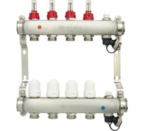 Коллекторная группа в сборе с расходомерами и термостатическими клапанами ONDO нерж. сталь, 4 вых. OKGSET04