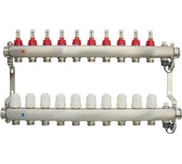 Коллекторная группа в сборе с расходомерами и термостатическими клапанами ONDO нерж сталь, 10 вых. OKGSET10