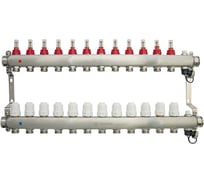Коллекторная группа в сборе с расходомерами и термостатическими клапанами ONDO нерж сталь, 12 вых. OKGSET12