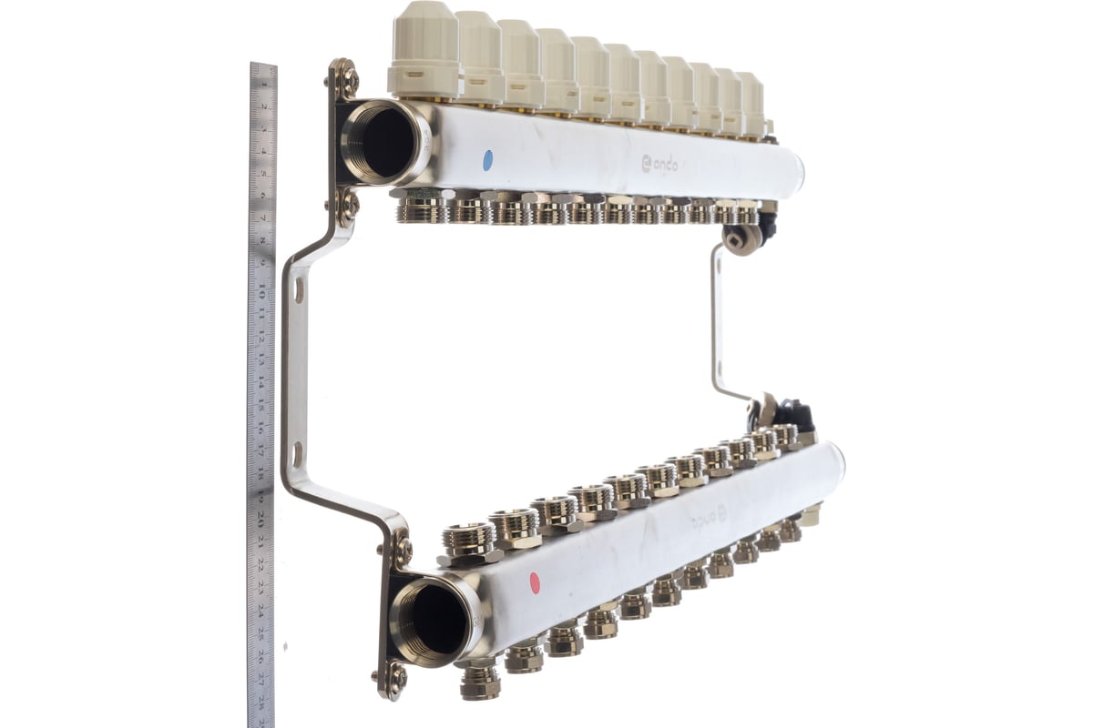 Коллекторная группа в сборе с термостатическими и запорными клапанами ...