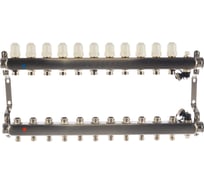 Коллекторная группа в сборе с термостатическими и запорными клапанами ONDO нерж сталь,11 вых. OKGSP011